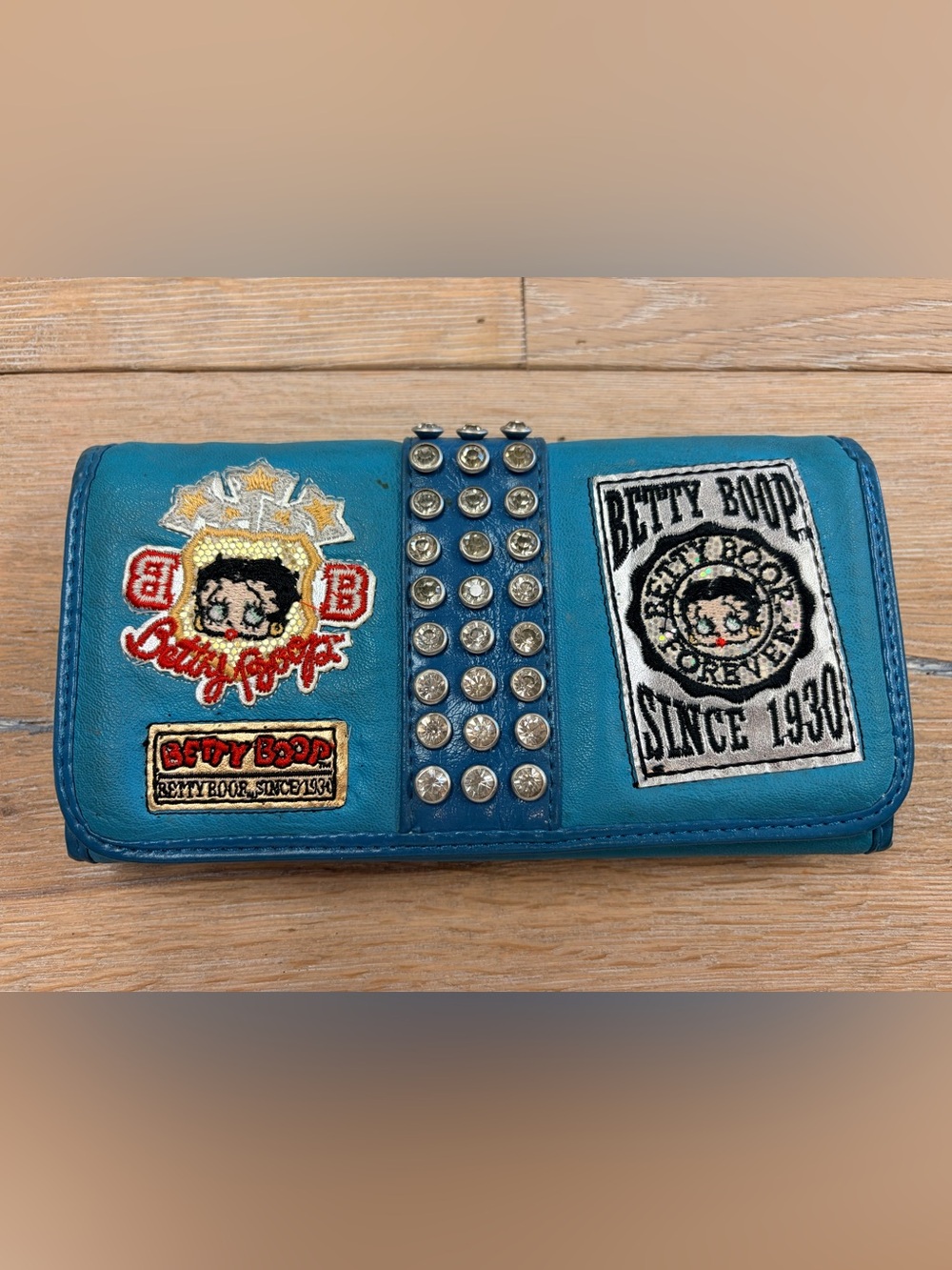 Betty Boop snap closure wallet bedazzled